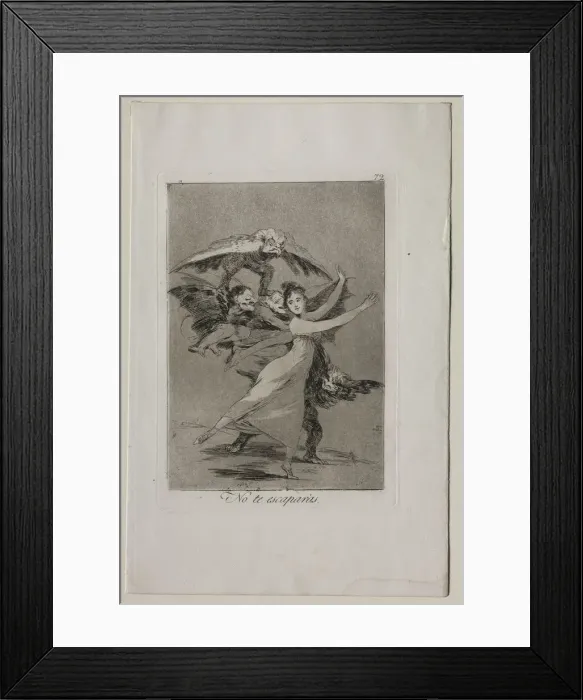 Framed Print : Caprichos: You Will Not Escape. Creator: Francisco de Goya (Spanish, 1746-1828) Framed Print : Caprichos: You Will Not Escape. Creator: Francisco de Goya (Spanish, 1746-1828)