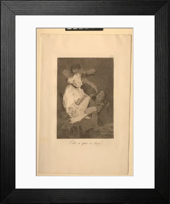 Framed Print : Caprichos: That Certainly is Being Able to Read. Creator: Francisco de Goya (Spanish, 1746-1828) Framed Print : Caprichos: That Certainly is Being Able to Read. Creator: Francisco de Goya (Spanish, 1746-1828)