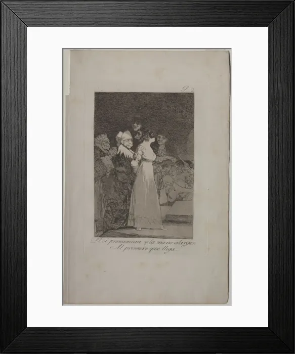 Framed Print : Caprichos: They Say, Yes and Give Their Hand to the First Comer Creator