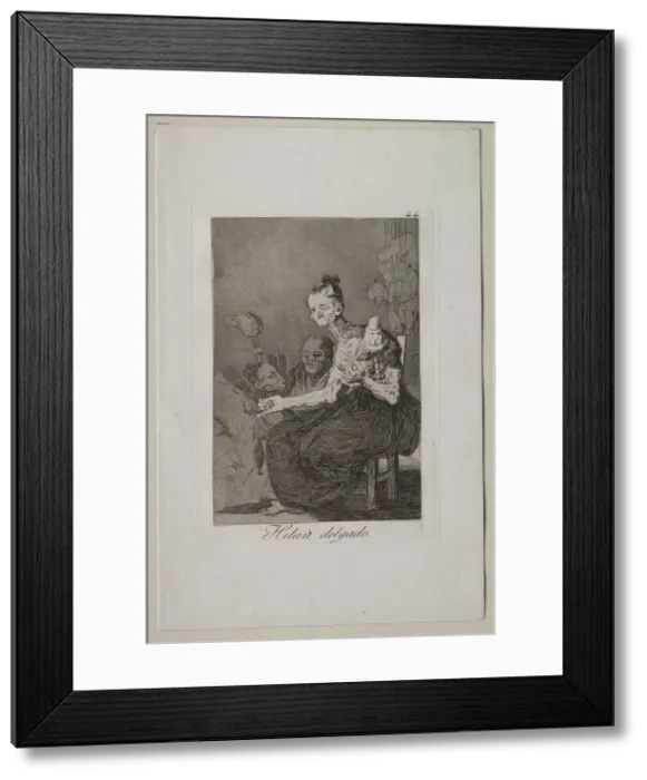 Framed Print : Caprichos: They Spin Finely. Creator: Francisco de Goya (Spanish, 1746-1828) Framed Print : Caprichos: They Spin Finely. Creator: Francisco de Goya (Spanish, 1746-1828)