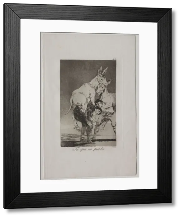 Framed Print : Caprichos: Thou Who Canst Not. Creator: Francisco de Goya (Spanish, 1746-1828) Framed Print : Caprichos: Thou Who Canst Not. Creator: Francisco de Goya (Spanish, 1746-1828)