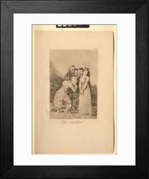 Framed Print : Caprichos: What a Sacrifice!. Creator: Francisco de Goya (Spanish, 1746-1828)