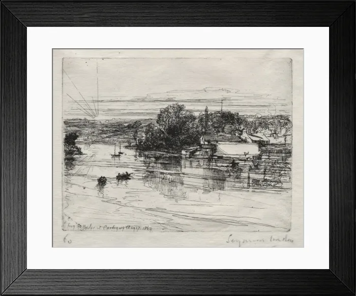 Framed Print : Cardigan Bridge. Creator: Francis Seymour Haden (British, 1818-1910) Framed Print : Cardigan Bridge. Creator: Francis Seymour Haden (British, 1818-1910)