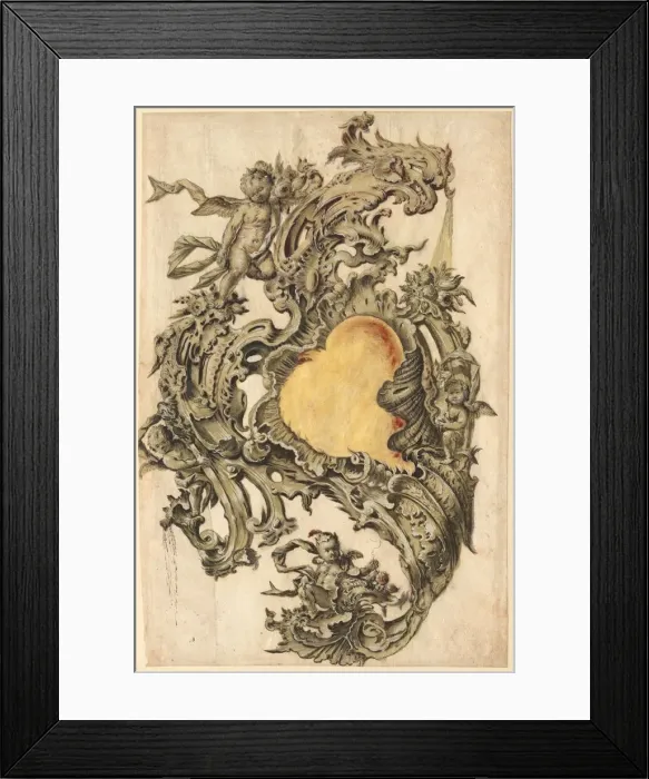 Framed Print : Cartouche with Putti, second half 1700s. Creator: Franz Xaver Habermann (German) Framed Print : Cartouche with Putti, second half 1700s. Creator: Franz Xaver Habermann (German)