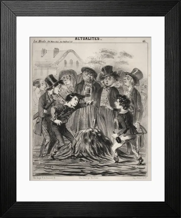 Framed Print : Actualites: Ha he Felix! arrive donc vite!, 1841. Creator: Clemente Pruche (French Framed Print : Actualites: Ha he Felix! arrive donc vite!, 1841. Creator: Clemente Pruche (French