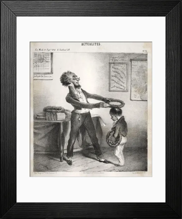 Framed Print : Actualites: Les distributions de Prix, 1841. Creator: Clemente Pruche (French Framed Print : Actualites: Les distributions de Prix, 1841. Creator: Clemente Pruche (French