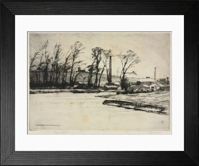 Framed Print : A Wintry Blast on the Stourbridge Canal, 1890 Framed Print : A Wintry Blast on the Stourbridge Canal, 1890