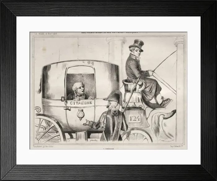 Framed Print : Actualites: Les Inconvenients des voitures publique: LUrbaine, 1839. Creator Framed Print : Actualites: Les Inconvenients des voitures publique: LUrbaine, 1839. Creator