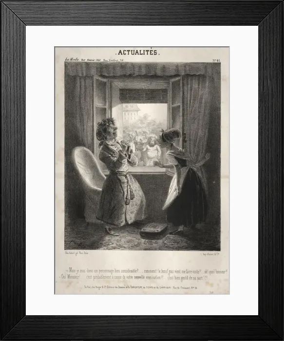 Framed Print : Actualites: ---Mais je suis donc un personnage bien considerable?, 1841. Creator Framed Print : Actualites: ---Mais je suis donc un personnage bien considerable?, 1841. Creator