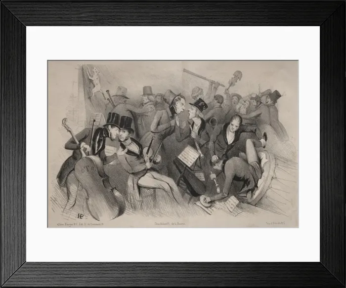 Framed Print : Actualites: Societe philharmonique de province, 1841. Creator: Jules Platier Framed Print : Actualites: Societe philharmonique de province, 1841. Creator: Jules Platier