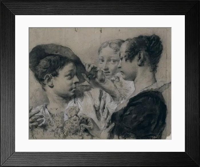 Framed Print : A Young Woman Buying a Pink from a Young Man, c. 1740. Creator: Giovanni Battista Piazzetta Framed Print : A Young Woman Buying a Pink from a Young Man, c. 1740. Creator: Giovanni Battista Piazzetta