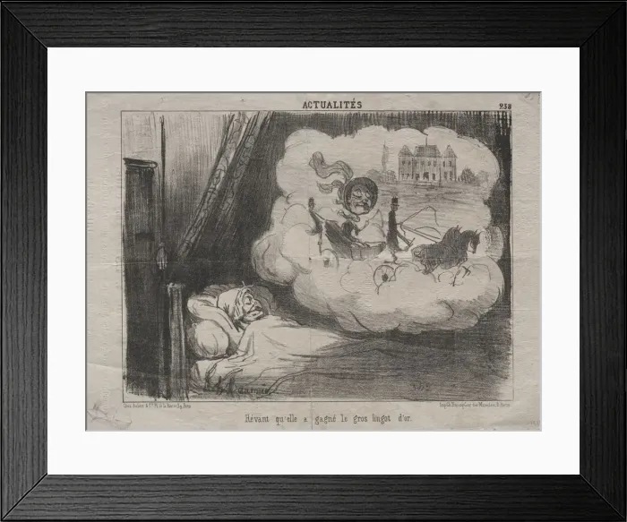 Framed Print : Actualities (No. 238): Dreaming that she had won many bars of gold, 1851. Creator Framed Print : Actualities (No. 238): Dreaming that she had won many bars of gold, 1851. Creator