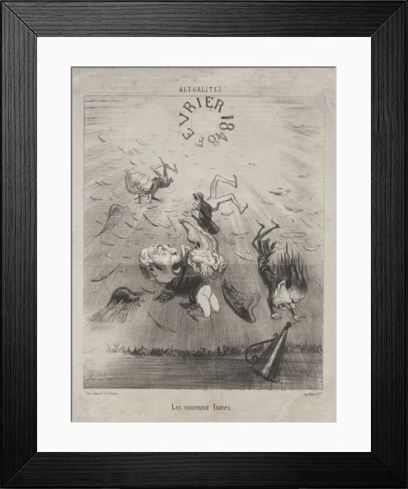 Framed Print : Actualities (No. 140): The new Icarus, 1850. Creator: Honore Daumier (French, 1808-1879) Framed Print : Actualities (No. 140): The new Icarus, 1850. Creator: Honore Daumier (French, 1808-1879)