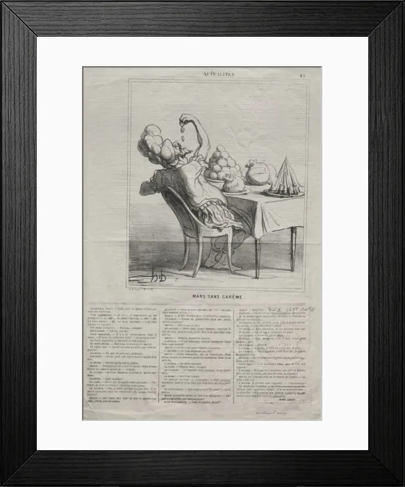 Framed Print : Actualities (No. 43): March without Lent, 1869. Creator: Honore Daumier (French, 1808-1879) Framed Print : Actualities (No. 43): March without Lent, 1869. Creator: Honore Daumier (French, 1808-1879)