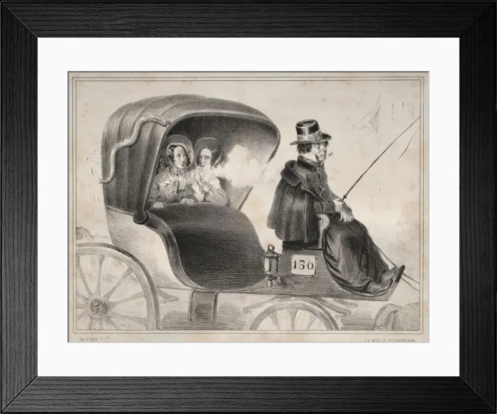 Framed Print : Actualites: Les Inconvenients des voitures publique: Le cocher de... 1839 Framed Print : Actualites: Les Inconvenients des voitures publique: Le cocher de... 1839