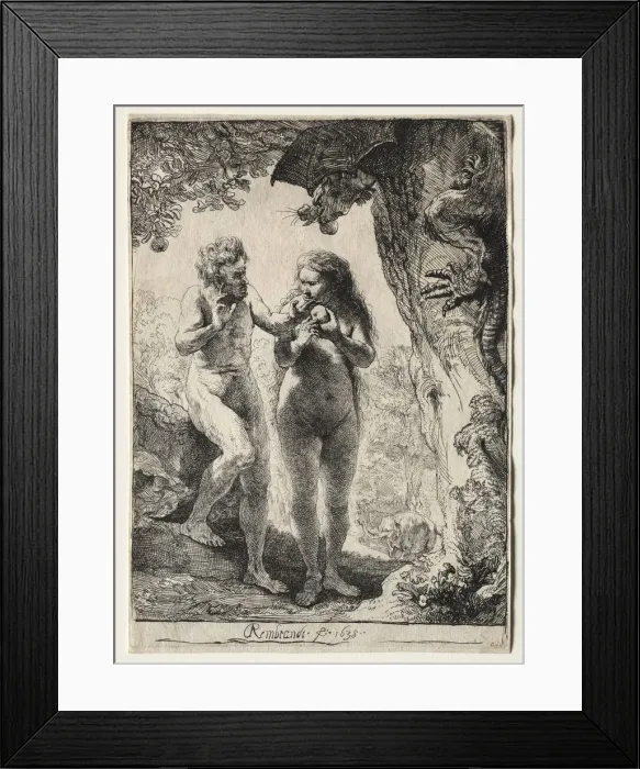 Framed Print : Adam and Eve, 1638. Creator: Rembrandt van Rijn (Dutch, 1606-1669) Framed Print : Adam and Eve, 1638. Creator: Rembrandt van Rijn (Dutch, 1606-1669)