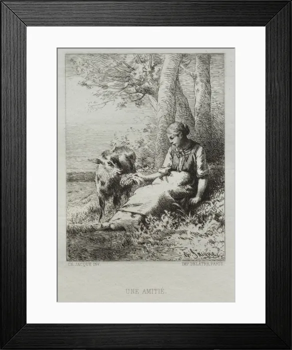 Framed Print : Affection. Creator: Charles-Emile Jacque (French, 1813-1894) Framed Print : Affection. Creator: Charles-Emile Jacque (French, 1813-1894)