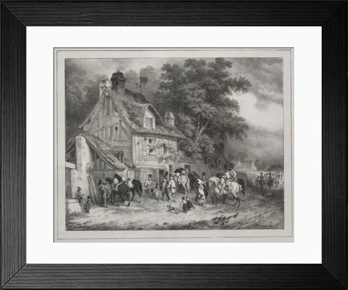 Framed Print : Album of 1829: Souvenir of Normandy, 1828. Creator: Joseph-Louis-Hippolyte Bellange (French Framed Print : Album of 1829: Souvenir of Normandy, 1828. Creator: Joseph-Louis-Hippolyte Bellange (French