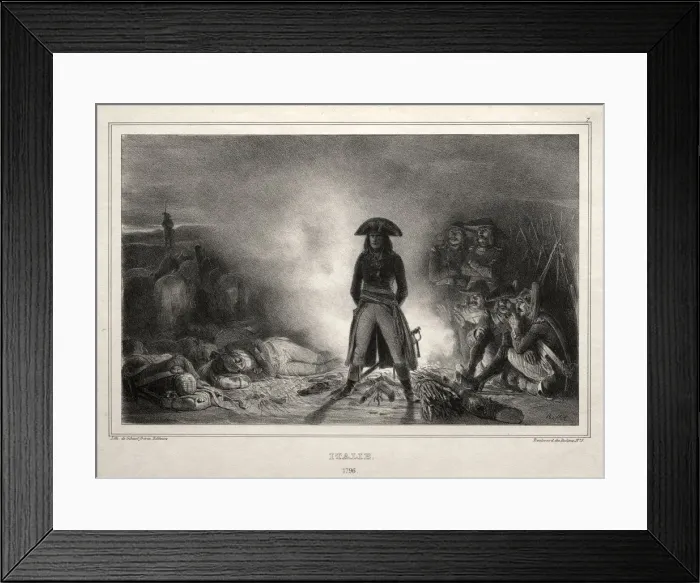 Framed Print : Album for 1836: Italy, 1796, Napoleon Bonaparte, 1836. Creator: Auguste Raffet (French, 1804-1860) Framed Print : Album for 1836: Italy, 1796, Napoleon Bonaparte, 1836. Creator: Auguste Raffet (French, 1804-1860)