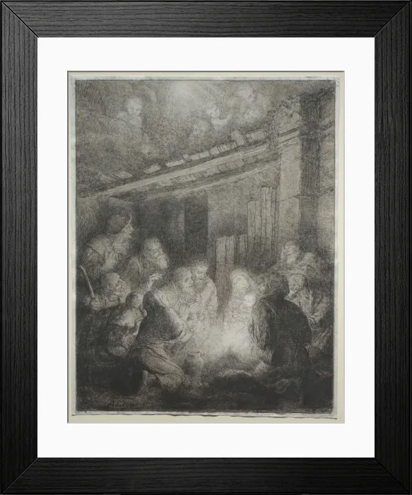 Framed Print : Adoration of the Shepherds. Creator: Alphonse Legros (French, 1837-1911) Framed Print : Adoration of the Shepherds. Creator: Alphonse Legros (French, 1837-1911)