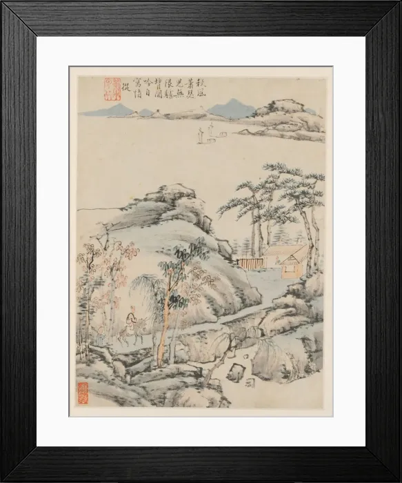Framed Print : Album of Seasonal Landscapes, Leaf F (previous leaf 5), 1668. Creator: Xiao Yuncong (Chinese Framed Print : Album of Seasonal Landscapes, Leaf F (previous leaf 5), 1668. Creator: Xiao Yuncong (Chinese