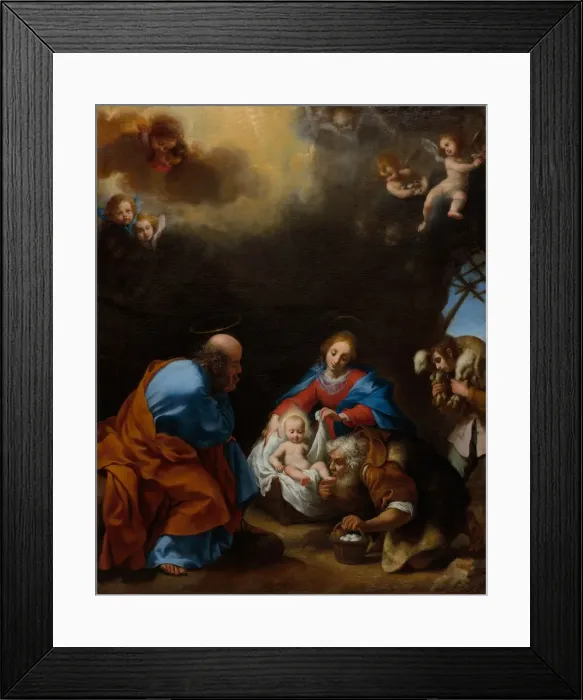 Framed Print : Adoration of the Shepherds, c. 1670. Creator: Carlo Dolci (Italian, 1616-1687) Framed Print : Adoration of the Shepherds, c. 1670. Creator: Carlo Dolci (Italian, 1616-1687)