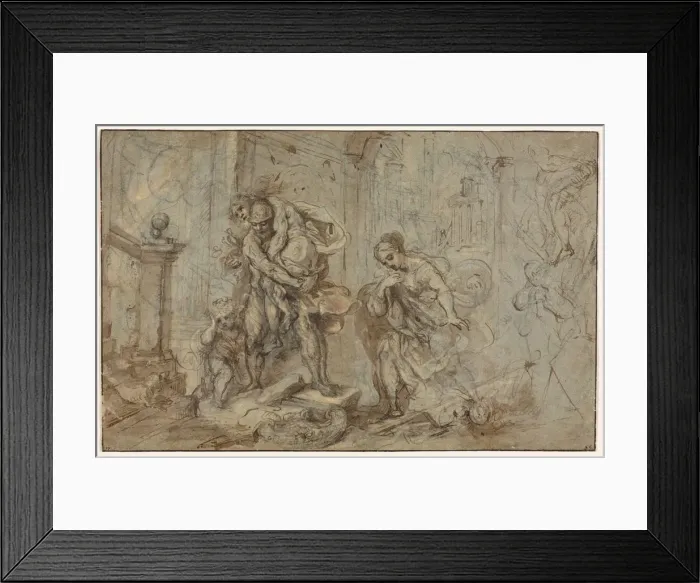 Framed Print : Aeneas Saving Anchises at the Fall of Troy, 1587-1588. Creator: Federico Barocci (Italian Framed Print : Aeneas Saving Anchises at the Fall of Troy, 1587-1588. Creator: Federico Barocci (Italian