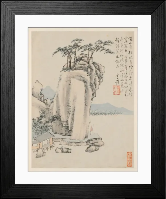 Framed Print : Album of Seasonal Landscapes, Leaf G (previous leaf 7), 1668. Creator: Xiao Yuncong (Chinese Framed Print : Album of Seasonal Landscapes, Leaf G (previous leaf 7), 1668. Creator: Xiao Yuncong (Chinese