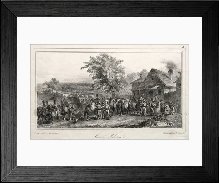 Framed Print : Album pour 1831: Convoi militaire, 1831. Creator: Auguste Raffet (French, 1804-1860) Framed Print : Album pour 1831: Convoi militaire, 1831. Creator: Auguste Raffet (French, 1804-1860)