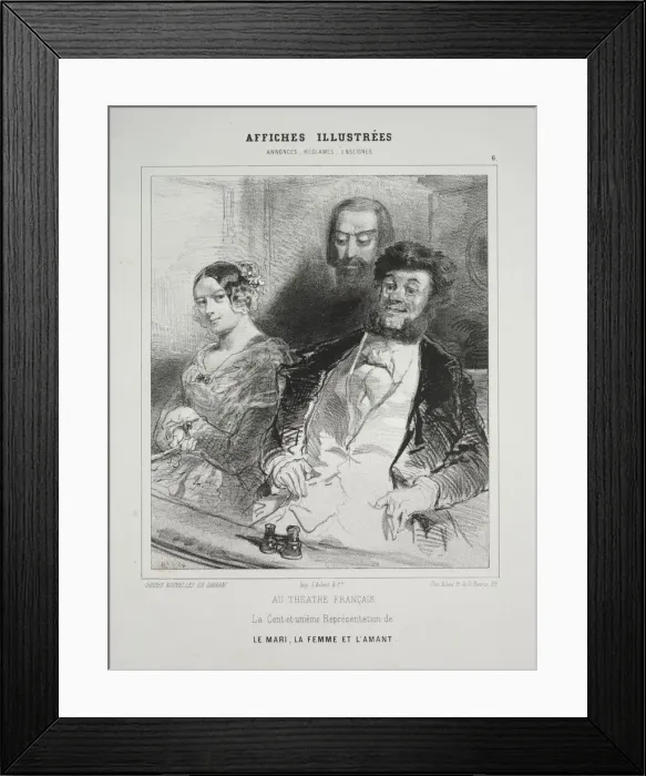 Framed Print : Affiches Illustees. Creator: Paul Gavarni (French, 1804-1866) Framed Print : Affiches Illustees. Creator: Paul Gavarni (French, 1804-1866)