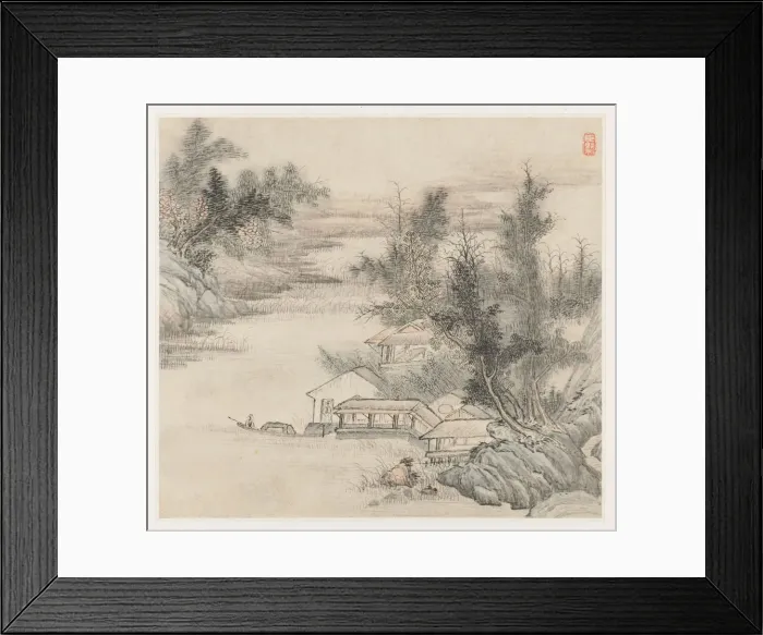 Framed Print : Album of Landscapes: Leaf 2, 1677. Creator: Wang Gai (Chinese, active c. 1677-1705) Framed Print : Album of Landscapes: Leaf 2, 1677. Creator: Wang Gai (Chinese, active c. 1677-1705)