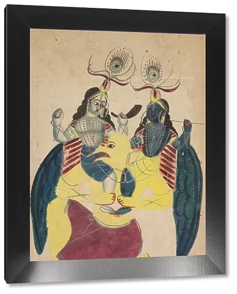 Garuda Carrying Balarama and Krishna, 1800s. Creator: Unknown