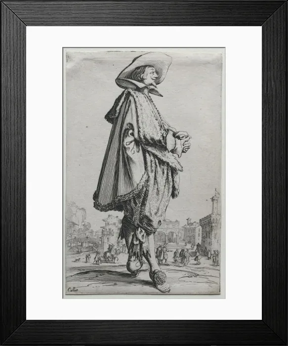 Framed Print : Gentleman Standing in Profile with Clasped Hands. Creator: Jacques Callot (French, 1592-1635) Framed Print : Gentleman Standing in Profile with Clasped Hands. Creator: Jacques Callot (French, 1592-1635)