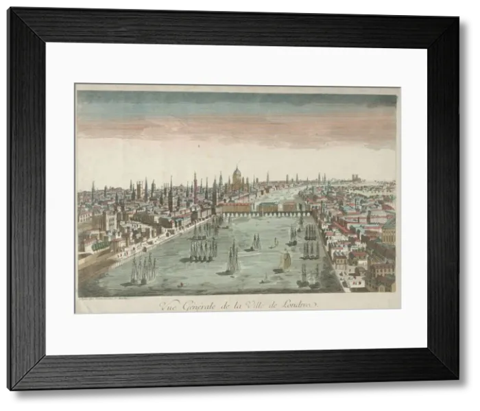 Framed Print : General View of London, 18th Century. Creator: Unknown Framed Print : General View of London, 18th Century. Creator: Unknown