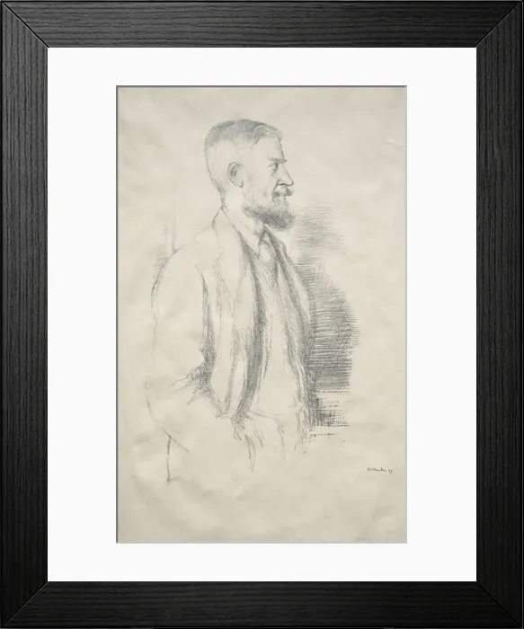 Framed Print : George Bernard Shaw, 1897. Creator: William Rothenstein (British, 1872-1945)