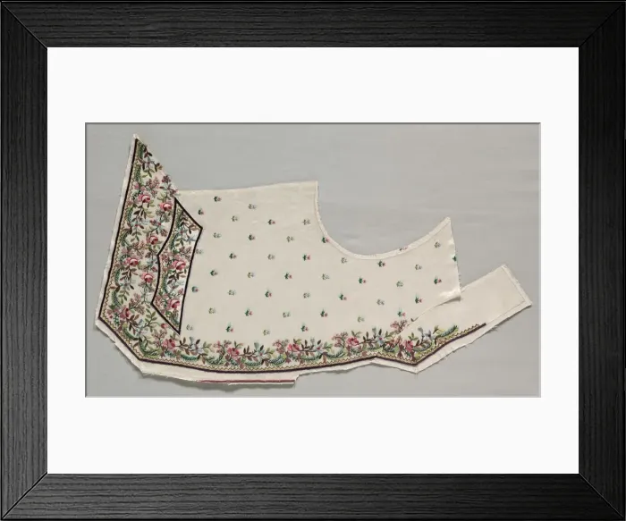 Framed Print : Front Half of a Vest, late 1700s. Creator: Unknown Framed Print : Front Half of a Vest, late 1700s. Creator: Unknown