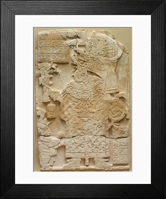 Framed Print : Front Face of a Stela (Free-standing Stone with Relief), 692. Creator: Unknown Framed Print : Front Face of a Stela (Free-standing Stone with Relief), 692. Creator: Unknown