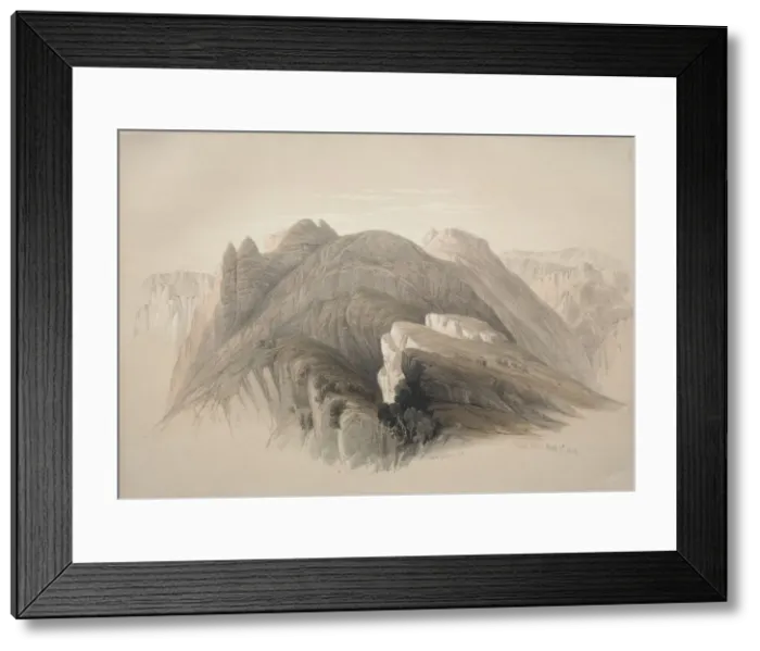 Framed Print : Gebil Hor. Mount Hor, from the Cliffs Encircling Petra, 1839. Creator: David Roberts (British Framed Print : Gebil Hor. Mount Hor, from the Cliffs Encircling Petra, 1839. Creator: David Roberts (British