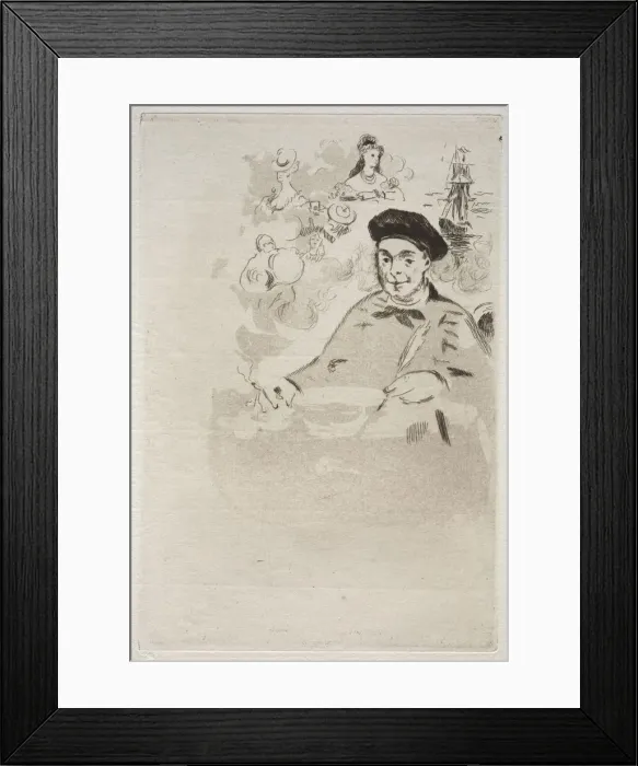 Framed Print : Frontispiece for an edition of Les Ballades by Theodore de Banville. Creator: Edouard Manet Framed Print : Frontispiece for an edition of Les Ballades by Theodore de Banville. Creator: Edouard Manet