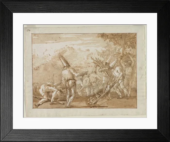 Framed Print : Gathering Wood, late 1790s. Creator: Giovanni Domenico Tiepolo (Italian, 1727-1804) Framed Print : Gathering Wood, late 1790s. Creator: Giovanni Domenico Tiepolo (Italian, 1727-1804)