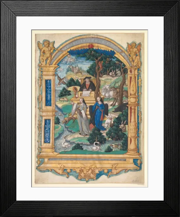 Framed Print : Frontispiece Miniature from the Manuscript of a Poem by Guillaume Cretin…, c Framed Print : Frontispiece Miniature from the Manuscript of a Poem by Guillaume Cretin…, c