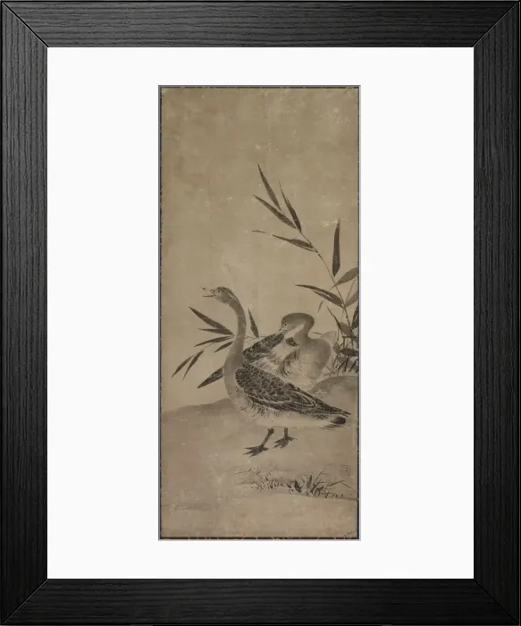 Framed Print : Geese, Muromachi period, 1392-1573. Creator: Soami (Japanese, d. 1525), circle of Framed Print : Geese, Muromachi period, 1392-1573. Creator: Soami (Japanese, d. 1525), circle of