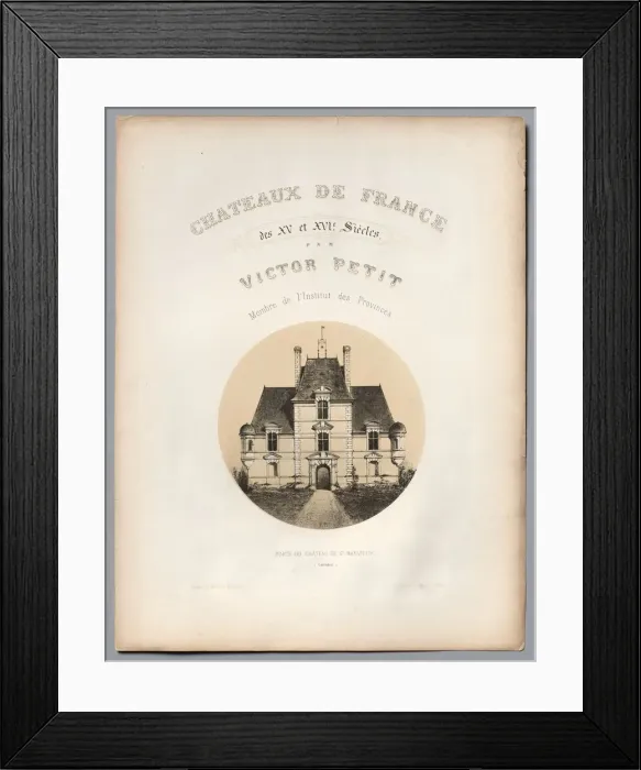 Framed Print : Frontispiece, Porte du Chateau de St Manvieux (Calvados), 1860. Creator: Victor Petit (French