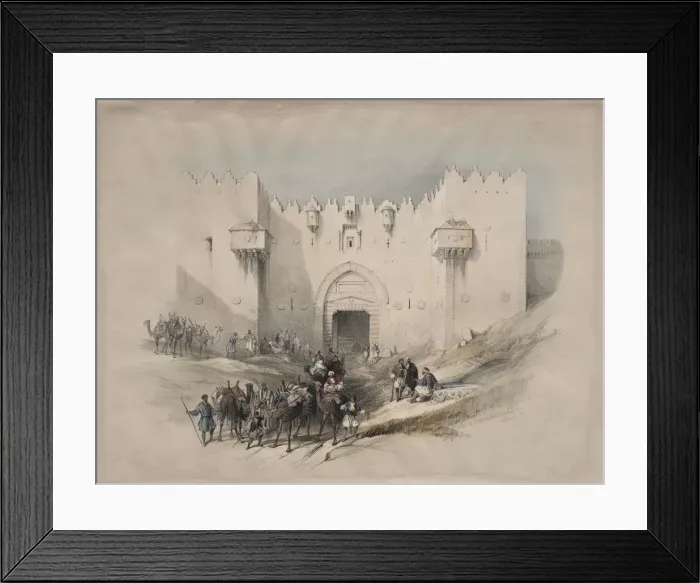 Framed Print : Gate of Damascus, Jerusalem, 1839. Creator: David Roberts (British, 1796-1864) Framed Print : Gate of Damascus, Jerusalem, 1839. Creator: David Roberts (British, 1796-1864)