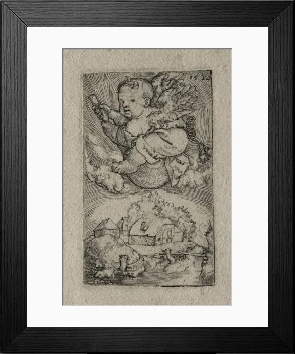 Framed Print : Genius Riding on a Ball, 1520. Creator: Barthel Beham (German, 1502-1540) Framed Print : Genius Riding on a Ball, 1520. Creator: Barthel Beham (German, 1502-1540)