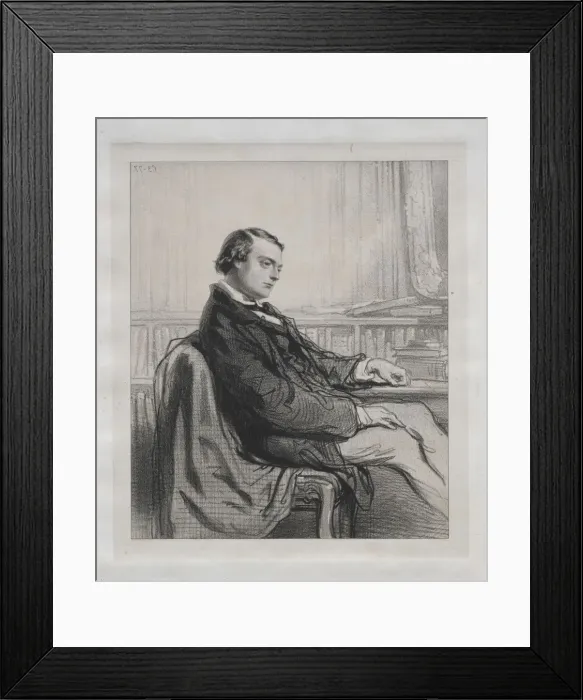 Framed Print : Gentlemen of the Press: Theodore de Banville, 1853. Creator: Paul Gavarni (French, 1804-1866) Framed Print : Gentlemen of the Press: Theodore de Banville, 1853. Creator: Paul Gavarni (French, 1804-1866)