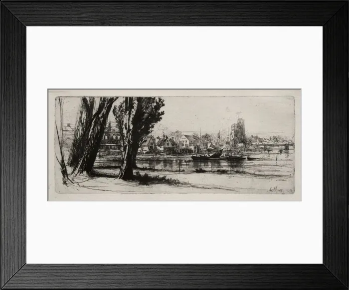 Framed Print : Fulham. Creator: Francis Seymour Haden (British, 1818-1910) Framed Print : Fulham. Creator: Francis Seymour Haden (British, 1818-1910)