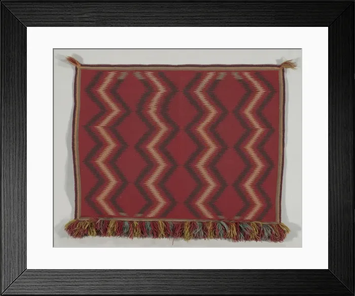 Framed Print : Germantown Eyedazzler Saddle Throw, c. 1875. Creator: Unknown Framed Print : Germantown Eyedazzler Saddle Throw, c. 1875. Creator: Unknown