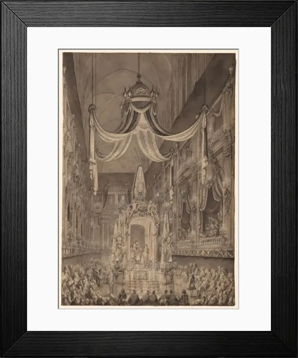 Framed Print : Funeral for Marie-Therese of Spain, Dauphine of France, in the Church of Notre Dame Framed Print : Funeral for Marie-Therese of Spain, Dauphine of France, in the Church of Notre Dame