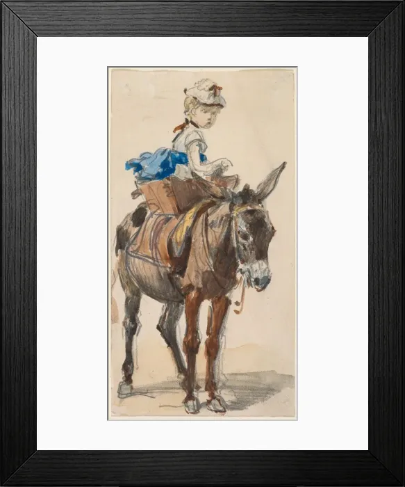 Framed Print : Girl on a Donkey. Creator: Isidore Pils (French, 1813 / 15-1875) Framed Print : Girl on a Donkey. Creator: Isidore Pils (French, 1813 / 15-1875)